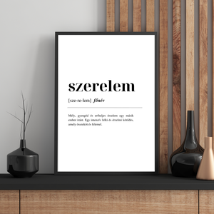 Szerelem definíciós poszter, Otthon & Életmód, Dekoráció, Kép & Falikép, Poszter, Fotó, grafika, rajz, illusztráció, MESKA
