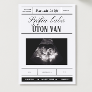Baba bejelentő újság - otthon & életmód - papír, írószer - babanapló - Meska.hu