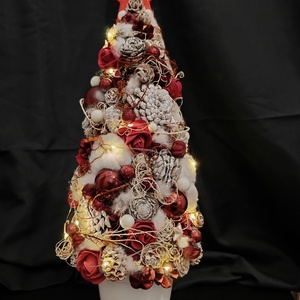 Karácsonyi asztali dísz, Karácsony, Karácsonyi lakásdekoráció, Karácsonyfa, grincsfa, Virágkötés, MESKA