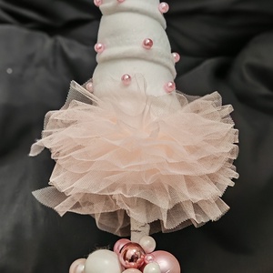 Rózsaszín-fehér grincsfa tüll szoknyával - karácsony - karácsonyi lakásdekoráció - karácsonyfa, grincsfa - Meska.hu
