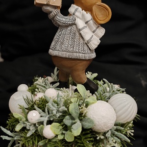 Egérkés karácsonyi asztali dísz - karácsony - karácsonyi lakásdekoráció - ünnepi asztaldekoráció - Meska.hu