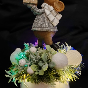 Egérkés karácsonyi asztali dísz - karácsony - karácsonyi lakásdekoráció - ünnepi asztaldekoráció - Meska.hu