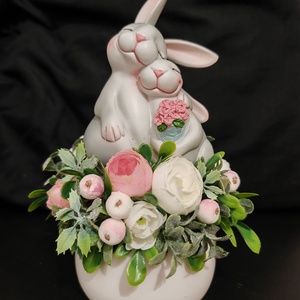 Nyuszis (húsvéti) asztali dísz  - Meska.hu