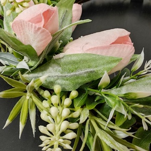 Tavaszi ajtódísz rózsaszín tulipánokkal - otthon & életmód - dekoráció - ajtó- és ablak dekoráció - ajtódísz & kopogtató - Meska.hu