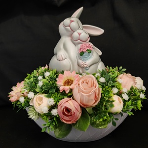 Nyuszis (húsvéti) asztali dísz  - Meska.hu