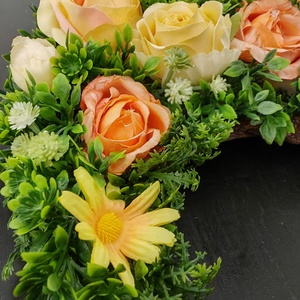 Sárga virágos életfa ajtódísz - otthon & életmód - dekoráció - ajtó- és ablak dekoráció - ajtódísz & kopogtató - Meska.hu