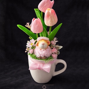 Bárányos asztali dísz , Otthon & Életmód, Virágdekoráció, Virágdíszek, Asztali virágdísz, Virágkötés, MESKA