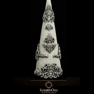 ÚJ barokk karácsonyi dísz (kézműves termék), Karácsony, Karácsonyi lakásdekoráció, Ünnepi asztaldekoráció, Agyagozás, Festészet, MESKA