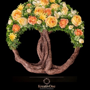 Sárga virágos életfa ajtódísz - Meska.hu