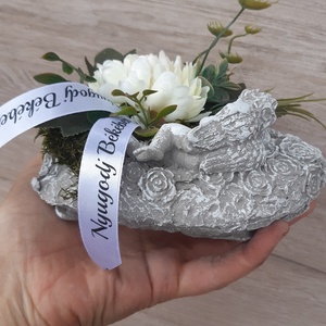 Apáknapi-Sírdísz-cement tálban - otthon & életmód - vallás - temetkezési tárgy - Meska.hu