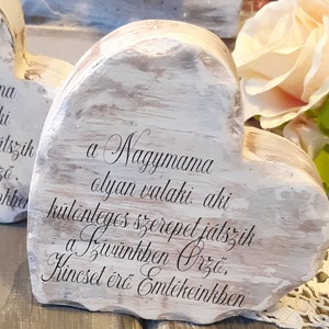 Szülőköszöntő -Álló szív, Otthon & Életmód, Dekoráció, Asztal és polc dekoráció, Asztaldísz, Decoupage, transzfer és szalvétatechnika, Mindenmás, MESKA