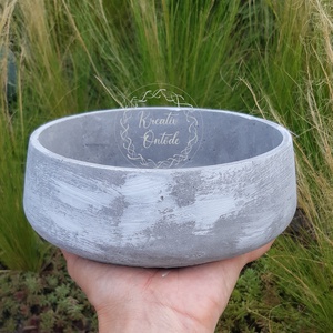 Sírdísz-cement tál - Meska.hu