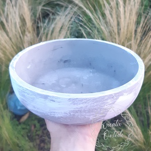 Sírdísz-cement tál - Meska.hu