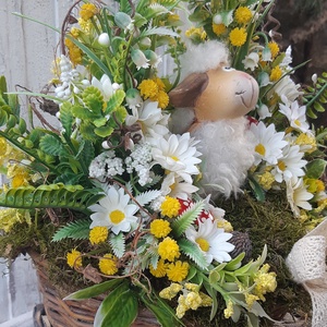 Tavaszi hangulat- asztali dísz-húsvéti bárányos - otthon & életmód - dekoráció - asztal és polc dekoráció - asztaldísz - Meska.hu