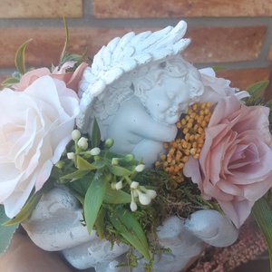 Sírdísz-angyalkával, Otthon & Életmód, Vallás, Temetkezési tárgy, Sírdísz, kegyeleti dísz, Mindenmás, MESKA