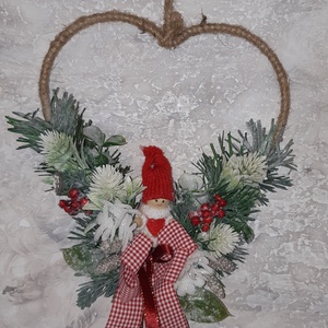 Karácsonyi ajtó/ablak dísz, Karácsony, Karácsonyi lakásdekoráció, Karácsonyi ajtódíszek, Virágkötés, MESKA