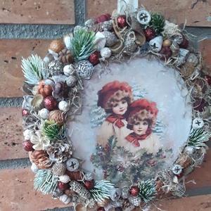 Karácsonyi kopogtató/ajtódísz - karácsony - karácsonyi lakásdekoráció - karácsonyi ajtódíszek - Meska.hu