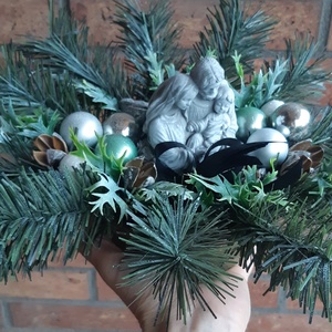 Műfenyős Sírdísz-díszített, Otthon & Életmód, Vallás, Temetkezési tárgy, Sírdísz, kegyeleti dísz, Mindenmás, MESKA