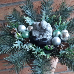 Műfenyős Sírdísz-díszített - otthon & életmód - vallás - temetkezési tárgy - sírdísz, kegyeleti dísz - Meska.hu