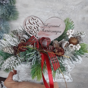 Karácsonyi ajándék- asztaldísz,jelképes ajándék tanárnéninek ,óvó néninek ,anyának ,ismerősnek - karácsony - adventi díszek - adventi asztaldísz - Meska.hu