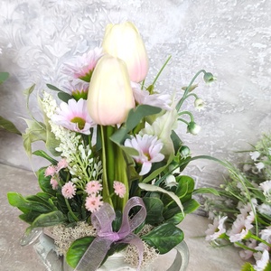 Tavaszi vir�gdekor�ció, Ünnepi díszek, dekorációk, Húsvéti díszek és dekorációk, Húsvéti asztaldíszek, Virágkötés, MESKA