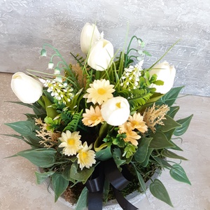 Tavaszi Sírdísz-Kültéri nehezített tál - otthon & életmód - vallás - temetkezési tárgy - sírdísz, kegyeleti dísz - Meska.hu