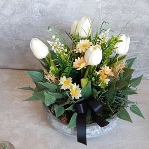 Tavaszi Sírdísz-Kültéri nehezített tál - Meska.hu