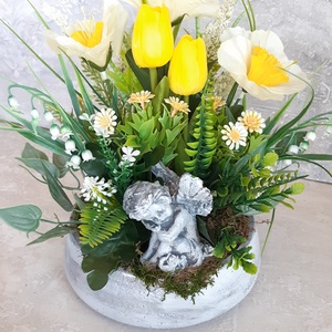 Tavaszi-Sírdísz - otthon & életmód - vallás - temetkezési tárgy - sírcsokor, virág dekoráció - Meska.hu