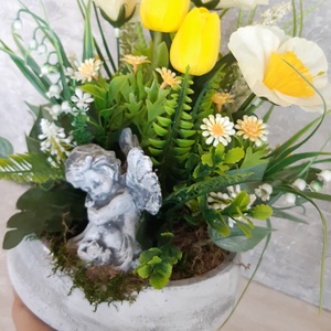 Tavaszi-Sírdísz - otthon & életmód - vallás - temetkezési tárgy - sírcsokor, virág dekoráció - Meska.hu