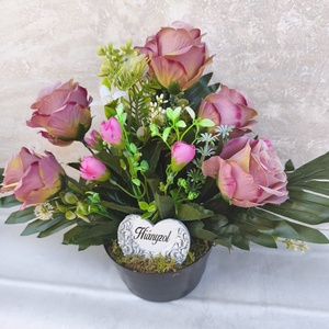 Anyáknapi sirdisz, Otthon & Életmód, Vallás, Temetkezési tárgy, Sírcsokor, virág dekoráció, Decoupage, transzfer és szalvétatechnika, MESKA