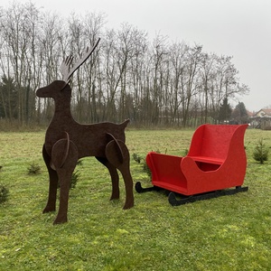 Rénszarvas szánnal karácsonyi kerti díszelem - Meska.hu