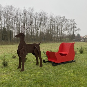 Rénszarvas szánnal karácsonyi kerti díszelem - karácsony - karácsonyi kültéri dekoráció - Meska.hu