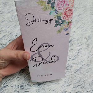 Esküvői menü, háromszög menü - esküvő - dekoráció - menü - Meska.hu