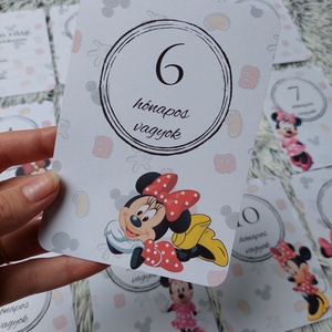 28db Babakártya, Baba mérföldkő kártya, Minnie egeres, Otthon & Életmód, Babaszoba, gyerekszoba, Babaszoba kép, Fotó, grafika, rajz, illusztráció, MESKA