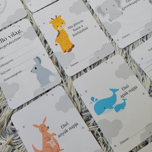 40db Baba mérföldkő kártya, babakártya - otthon & életmód - babaszoba, gyerekszoba - babaszoba kép - Meska.hu