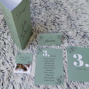 Esküvői menü, Háromszög menü, Menü - esküvő - esküvői szett - Meska.hu