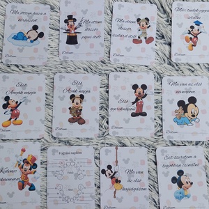 40db Baba mérföldkő kártya, Mickey egeres - otthon & életmód - babaszoba, gyerekszoba - babaszoba kép - Meska.hu