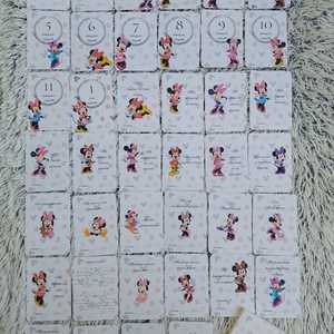 28db Babakártya, Baba mérföldkő kártya, Minnie egeres - otthon & életmód - babaszoba, gyerekszoba - babaszoba kép - Meska.hu