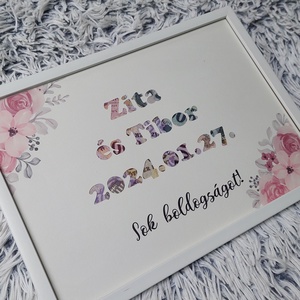 Pénzátadó képkeret, nászajándék - Meska.hu