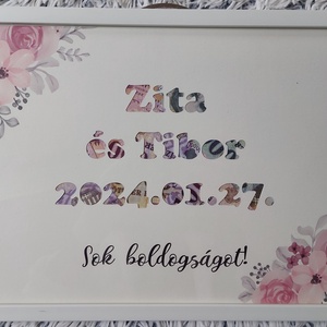 Pénzátadó képkeret, nászajándék - esküvő - emlék & ajándék - nászajándék - esküvői pénzátadó képkeret - Meska.hu