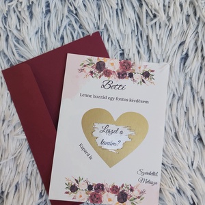 Koszorúslány / tanú felkérő, Kaparós koszorúslány felkérő, Kaparós tanú felkérő, Kaparós sorsjegy - esküvő - meghívó & kártya - tanú felkérő - Meska.hu