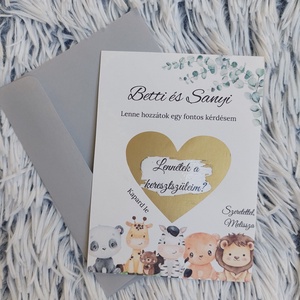 Kaparós keresztszülő felkérő, Kaparós sorsjegy - Meska.hu