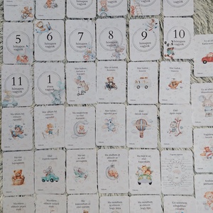 44db Baba mérföldkő kártya, babakártya, Otthon & Életmód, Babaszoba, gyerekszoba, Babaszoba kép, Fotó, grafika, rajz, illusztráció, MESKA