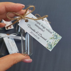 Esküvői köszönőajándék üvegcse parafadugóval, Üvegcse - esküvő - emlék & ajándék - köszönőajándék - Meska.hu