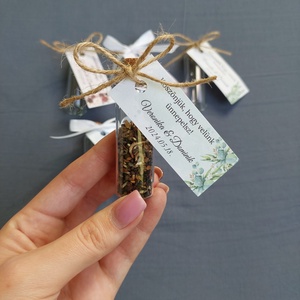 Esküvői köszönőajándék üvegcse parafadugóval, Üvegcse - Meska.hu