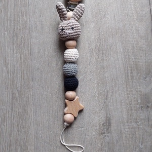 Horgolt nyuszis cumilánc - játék & sport - 3 éves kor alattiaknak - cumilánc - Meska.hu