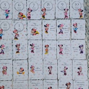 40db Babakártya, Baba mérföldkő kártya, Minnie egeres, Baba - mama, Babafotózás, Baba mérföldkő kártyák, Fotó, grafika, rajz, illusztráció, MESKA
