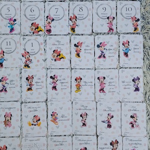 28db Babakártya, Baba mérföldkő kártya, Minnie egeres - baba - mama - babafotózás - baba mérföldkő kártyák - Meska.hu