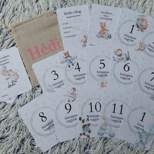 44db Baba mérföldkő kártya, babakártya, Baba - mama, Babafotózás, Baba mérföldkő kártyák, Fotó, grafika, rajz, illusztráció, MESKA