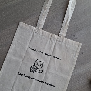 Macskás vászontáska, Táska & Tok, Bevásárlás & Shopper táska, Shopper, textiltáska, szatyor, Fotó, grafika, rajz, illusztráció, MESKA